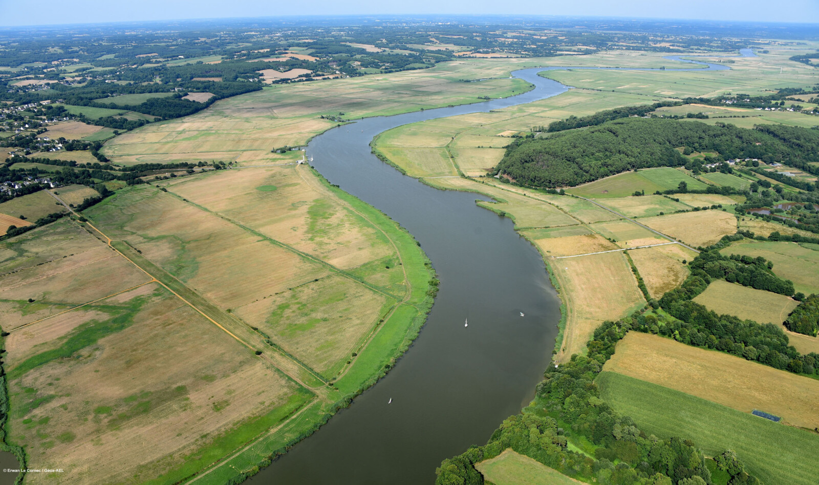 Photo aérienne des marais de Vilaine / Erwann Lecorne